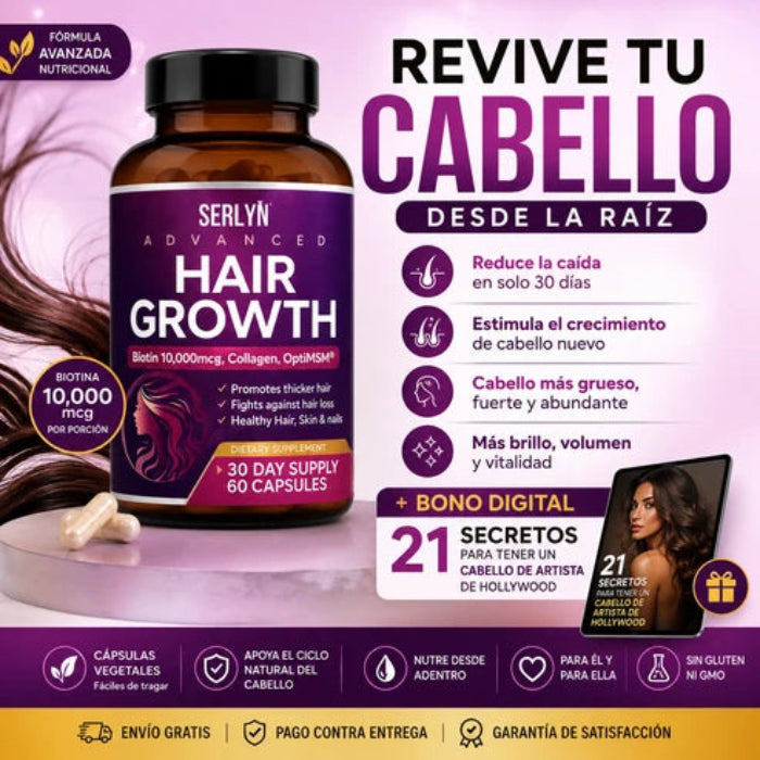 Hair Growth Advanced Cap 60 - LA SEGUNDA UNIDAD POR SOLO + $34.000