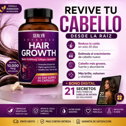 Hair Growth Advanced Cap 60 - LA SEGUNDA UNIDAD POR SOLO + $34.000