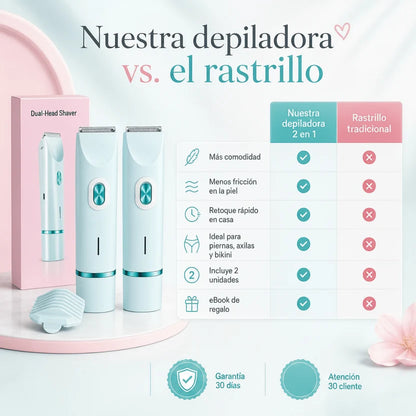 depiladora eléctrica doble cabezal - Beneficios que si se notan
