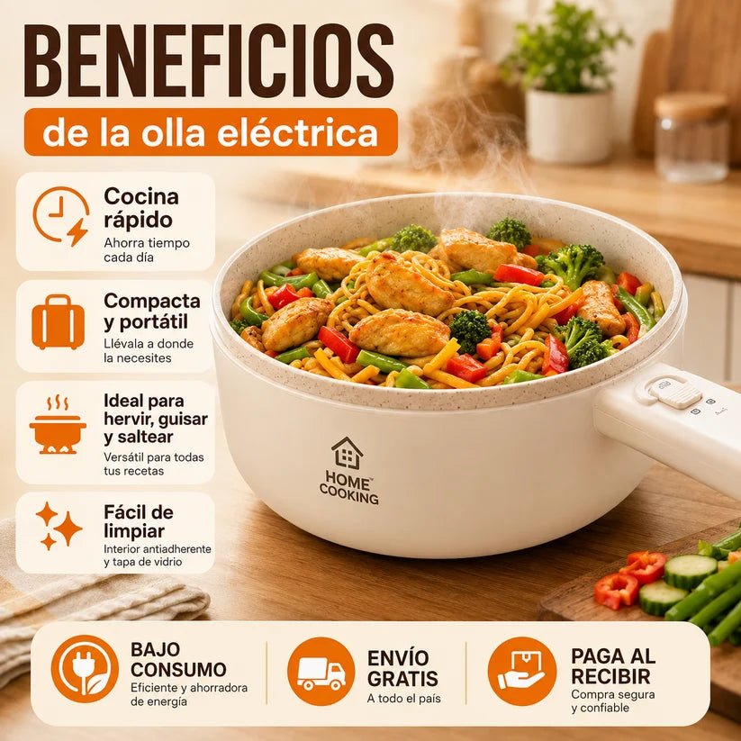 Olla Eléctrica de 1.8 Litros para Cocinar Rápido y Sin Complicaciones - ¡LA SEGUNDA UNIDAD POR $64.000!