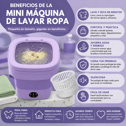 Lavadora Portátil Plegable - Prendas Pequeñas Sin Ocupar Espacio