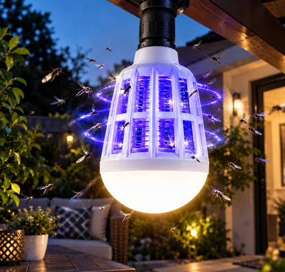 ¡Bombillo LED Mata Zancudos 2 en 1: Ilumina tu hogar y elimina insectos al instante!