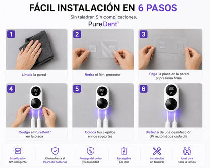 ¡LANZAMIENTO! - PureDent™ Esterilizador de Cepillos UV inteligente