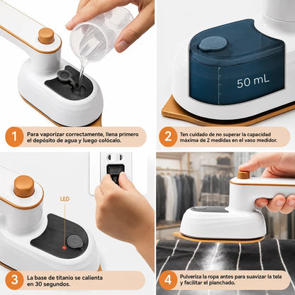 Mini plancha viajera portátil - Compacta, Rápida e Ideal para Viajar