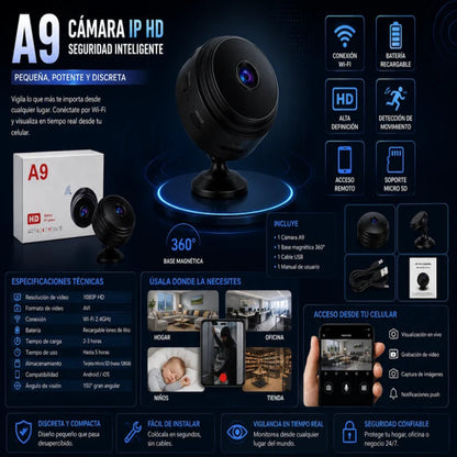 Cámara Espia A9 - Wifi HD 1080P