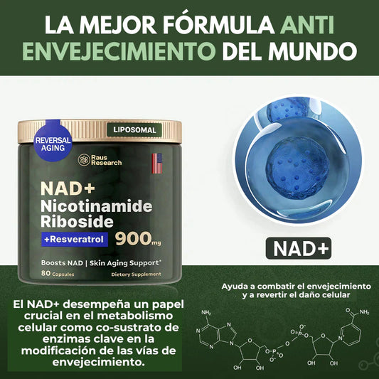 Cuida Tu Cuerpo y Mente: 40% de Descuento en Resveratrol + NAD+ para una Vida Más Larga y Saludable!