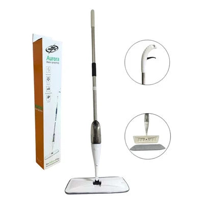 Mopa Limpiador Giratoria Con Pulverizador Rociador Fregona Spray 360 Gris