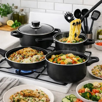 Transforma tu Cocina con un solo juego: 7 PIEZAS PARA COCINAR TODO - 6 UTENSILIOS DE REGALO HOY