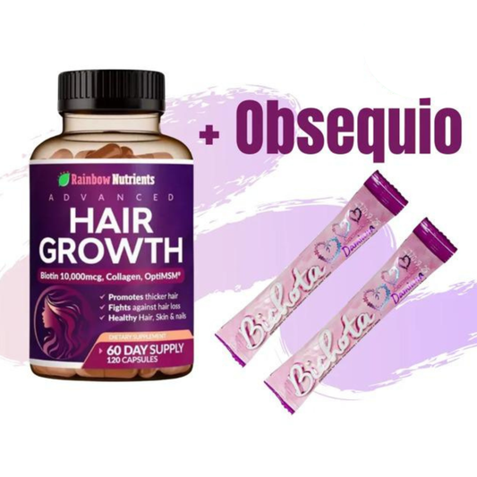 SUPER PROMO SOLO HOY 40% OFF - Hair Growth x 120 Cap + Obsequio de regalo