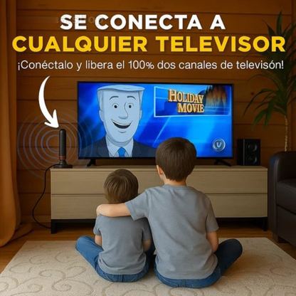 LA ÚNICA CON CABLE DE 5 METROS - Antena TV HD Digital - DISFRUTA TUS CANALES FAVORITOS EN FULL HD