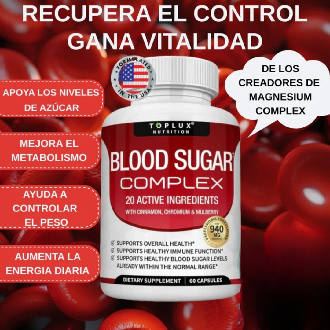 OFERTA EXCLUSIVA 30% OFF - Blood Sugar Complex™: Fórmula Avanzada con Canela, Cromo y Morera