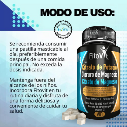MÁXIMA ENERGÍA Y VITALIDAD - Citrato de Potasio y Magnesio 3 en 1 ¡SÚPER PROMO SOLO HOY!