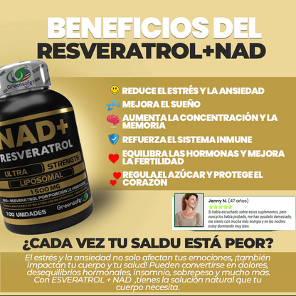 SÓLO HOY Nad + Resveratrol x 2 und al precio de uno 50% OFF