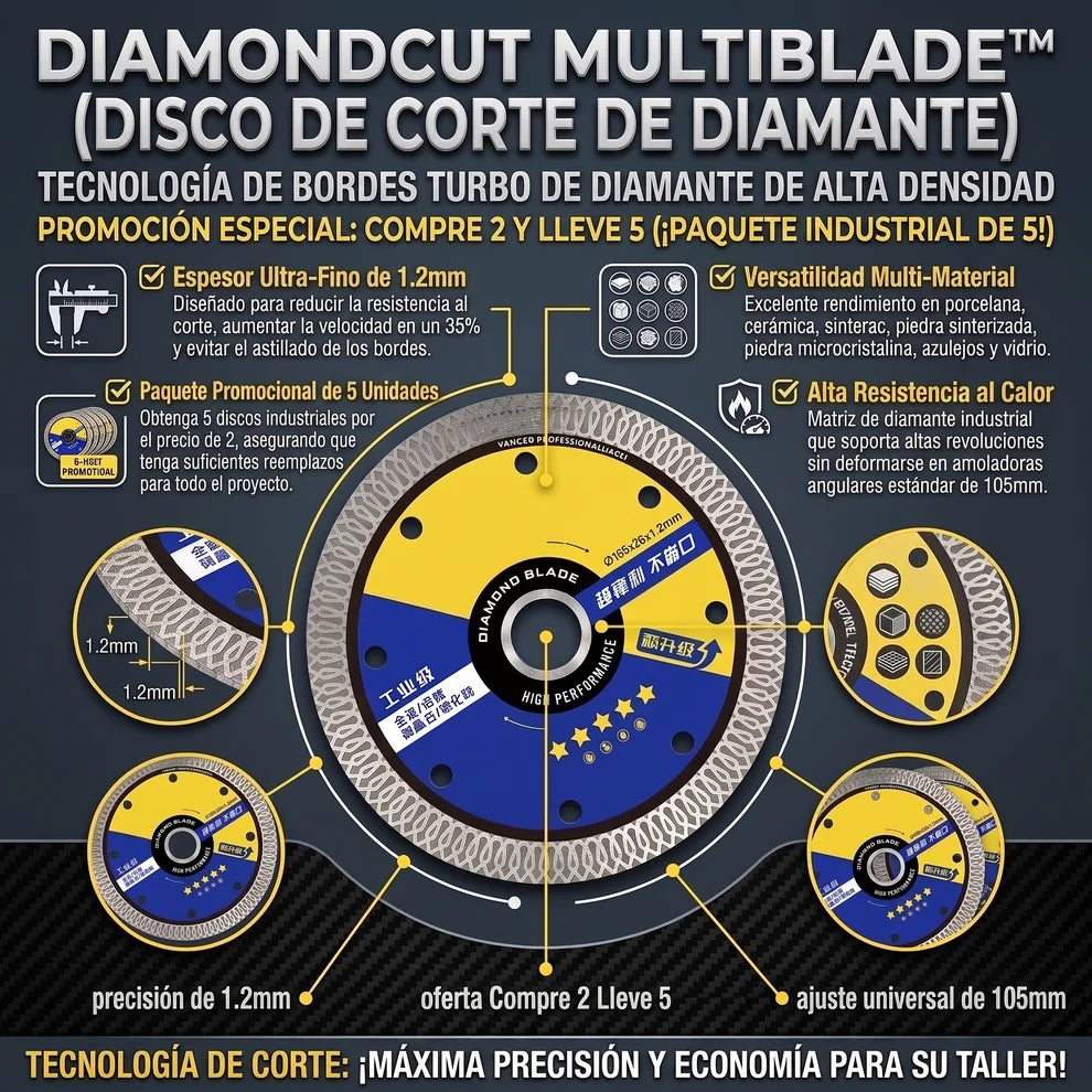 DIAMONDCUT™ Disco de Corte de Diamante Multifuncional - COMPRA 2 Y LLÉVATE 4