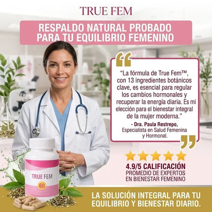 TrueFem® Balance 60 Cápsulas ORIGINAL - Recupera tu Salud Femenina y Equilibrio Hormonal
