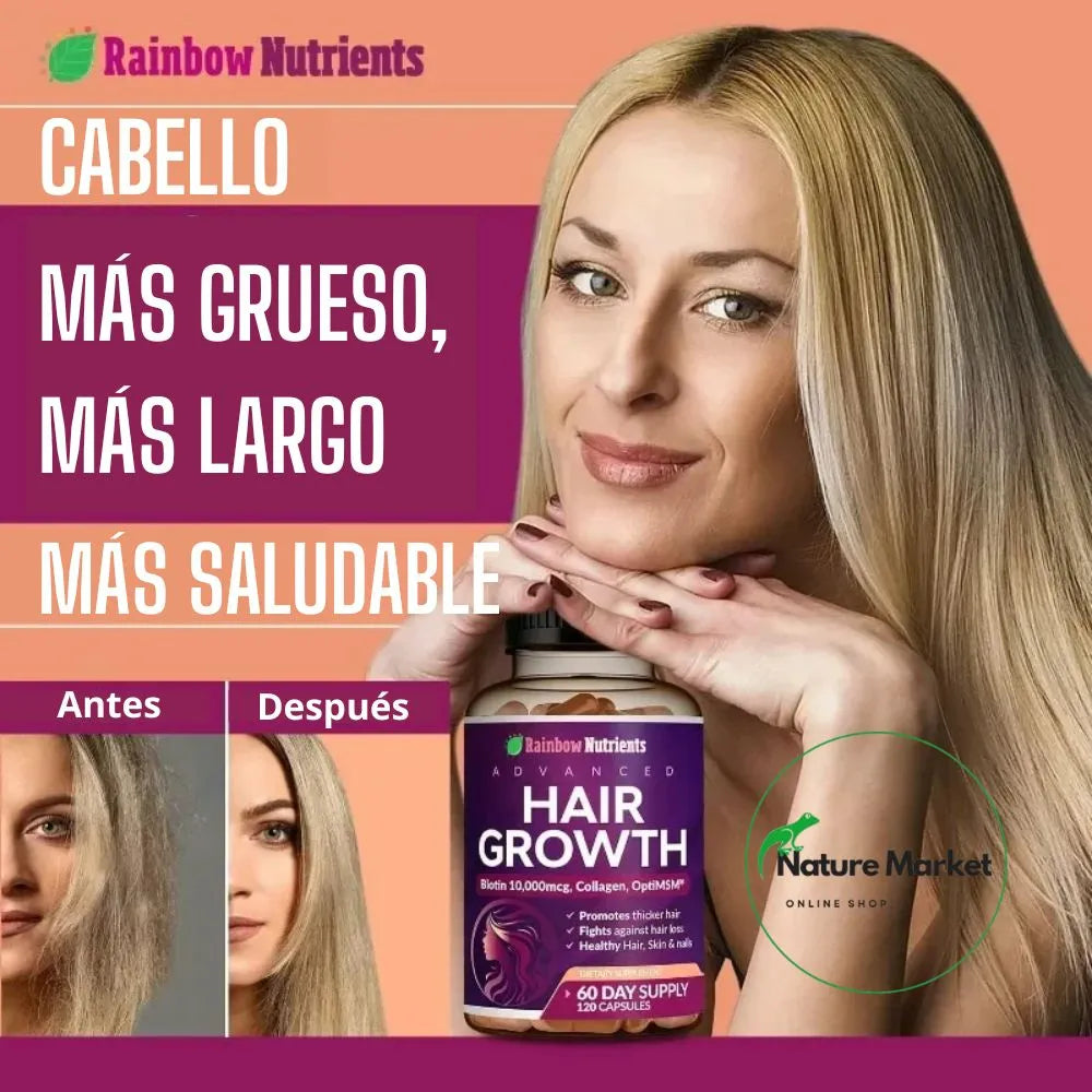 SUPER PROMO SOLO HOY 40% OFF - Hair Growth x 120 Cap + Obsequio de regalo