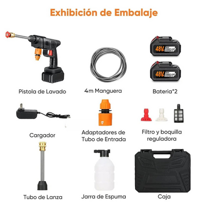 Hidrolavadora Inalámbrica con MALETÍN + 8 ITENS Y 2 BATERÍAS DE REGALO