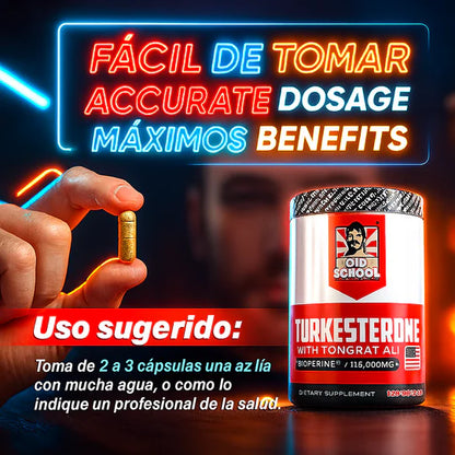 PROMO SOLO HOY 40% OFF - Old School Turkesterone - Gana Masa Magra, Fuerza y Rendimiento sin Efectos Secundarios