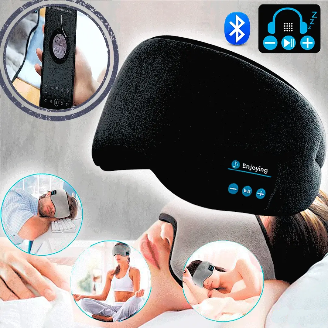 Relax Band™ Antifaz para Dormir 3 en 1: Antiluminoso + Antirruido + Audífonos Bluetooth para Dormir