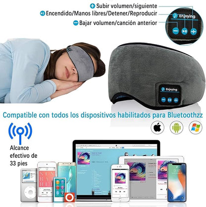 Relax Band™ Antifaz para Dormir 3 en 1: Antiluminoso + Antirruido + Audífonos Bluetooth para Dormir