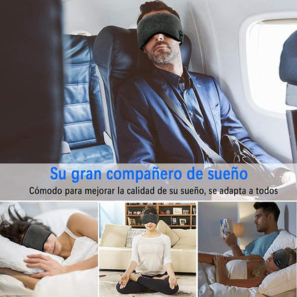 Relax Band™ Antifaz para Dormir 3 en 1: Antiluminoso + Antirruido + Audífonos Bluetooth para Dormir