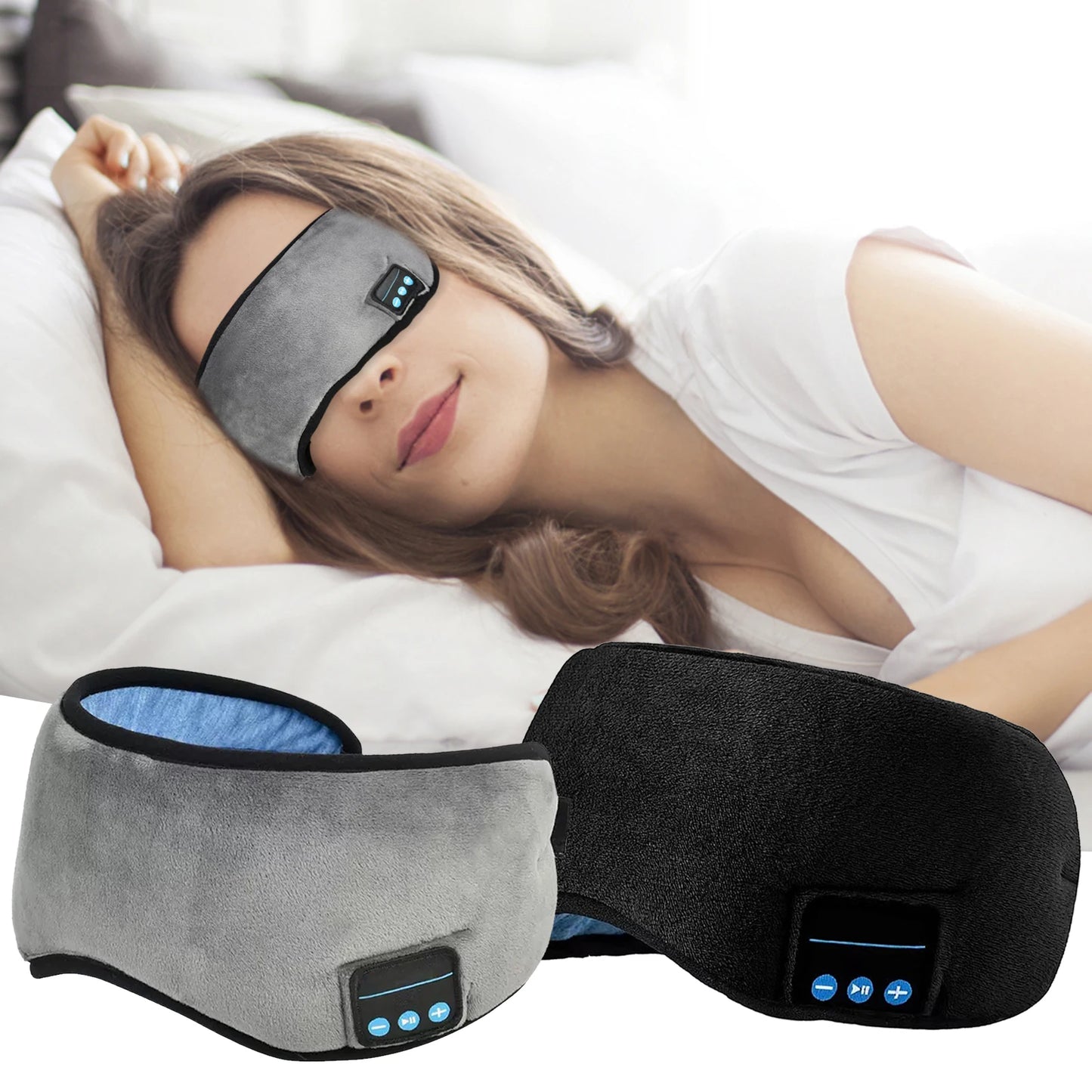 Relax Band™ Antifaz para Dormir 3 en 1: Antiluminoso + Antirruido + Audífonos Bluetooth para Dormir