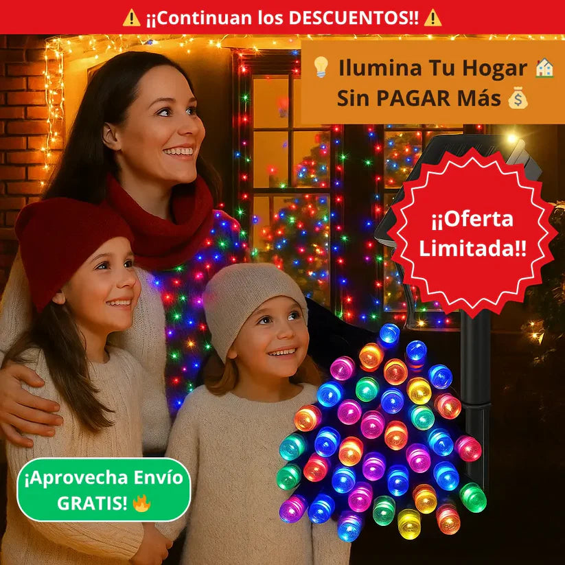 Luces Navideñas Solares 🎇 – Decoran y Ahorran tu Hogar – Ilumina sin Preocuparte del Consumo - SOLO HOY 50% OFF