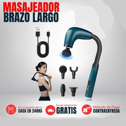 Pistola Masajeadora Con 4 Cabezales - 9 Niveles De Intensidad Recargable - LA SEGUNDA UNIDAD POR SOLO + $76.000