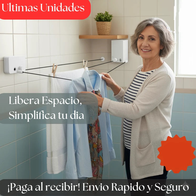 Tendedero Retráctil – Mantén tu Ropa Seca y Tu Hogar Ordenado por Años