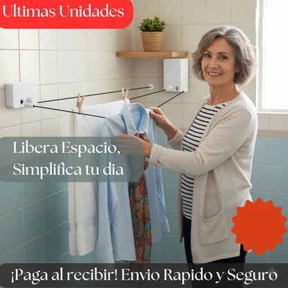 Tendedero Retráctil – Mantén tu Ropa Seca y Tu Hogar Ordenado por Años