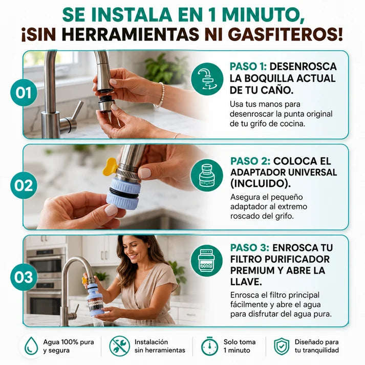 Filtro Purificador De Agua Para Grifo Premium
