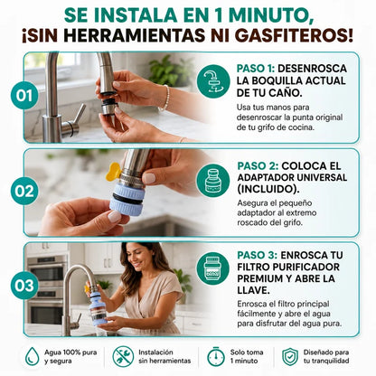 Filtro Purificador De Agua Para Grifo Premium