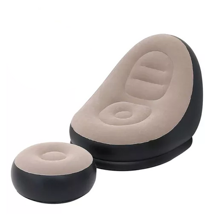 LLEVA LA COMODIDAD DE TU SOFÁ A TODOS LADOS - Sillón Inflable Portátil con Reposapiés - SOLO HOY 35% OFF