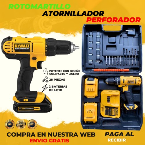 Taladro Atornillador Inalambrico: ÚLTIMO DIA CON 2 BATERIAS + MALETÍN DE REGALO