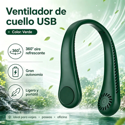 Ventilador de cuello portátil – Mini ventilador USB recargable para llevar