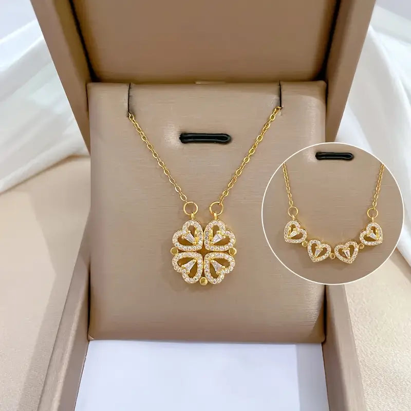 OFERTA DE LANZAMIENTO - COMBO 2 en 1 - Collar trébol corazón 2 modos