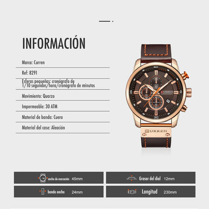 Reloj Curren 8291 Cuero