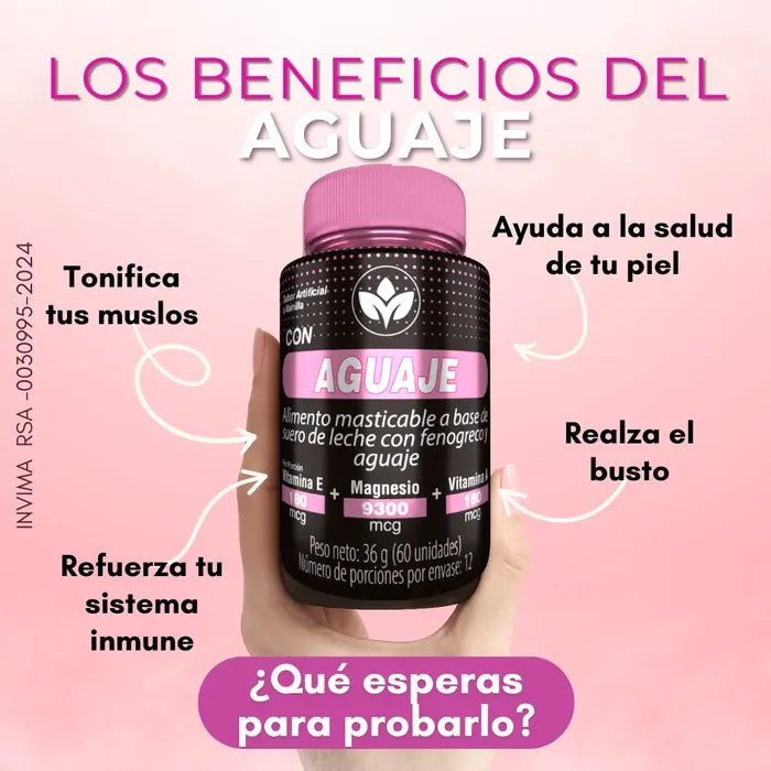 Aguaje Con Fenogreco, Magnesio Y Vitamina E - ¡LA SEGUNDA UNIDAD POR SOLO + $54.000