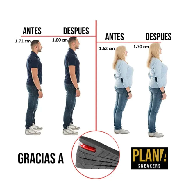 Plantilla Unisex ULTRA COMFORT™ + 3 Niveles Aumento Estatura "GANAS 9 CM"