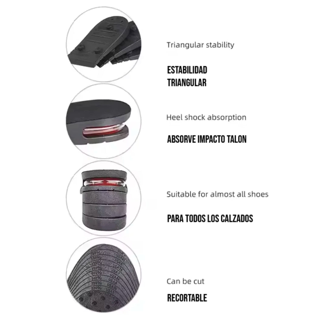 Plantilla Unisex ULTRA COMFORT™ + 3 Niveles Aumento Estatura "GANAS 9 CM"
