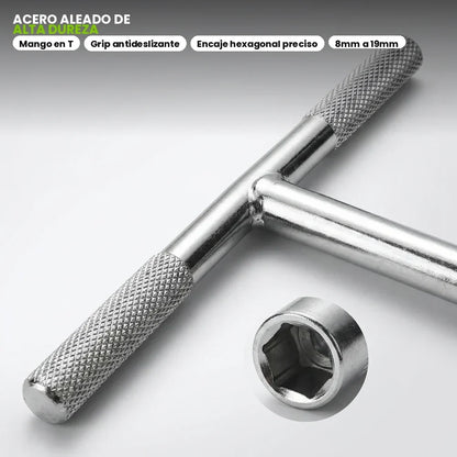 Juego De Copas Hexagonales Llave Tipo T - SET 8 PIEZAS Mecanica