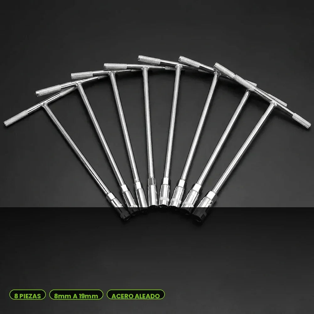 Juego De Copas Hexagonales Llave Tipo T - SET 8 PIEZAS Mecanica