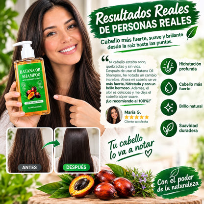 Batana Oil Shampoo - ¡Di adiós a la caída y luce un cabello más denso, fuerte y brillante!