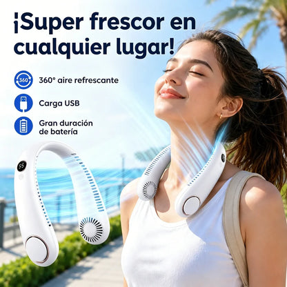 Ventilador de cuello portátil – Mini ventilador USB recargable para llevar