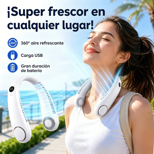 Ventilador de cuello portátil – Mini ventilador USB recargable para llevar