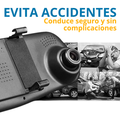 GRABA TU CAMINO EN 4K Y CONDUCE SEGURO - Espejo Retrovisor Cámara Dual con CarPlay ¡IMPERDIBLE!