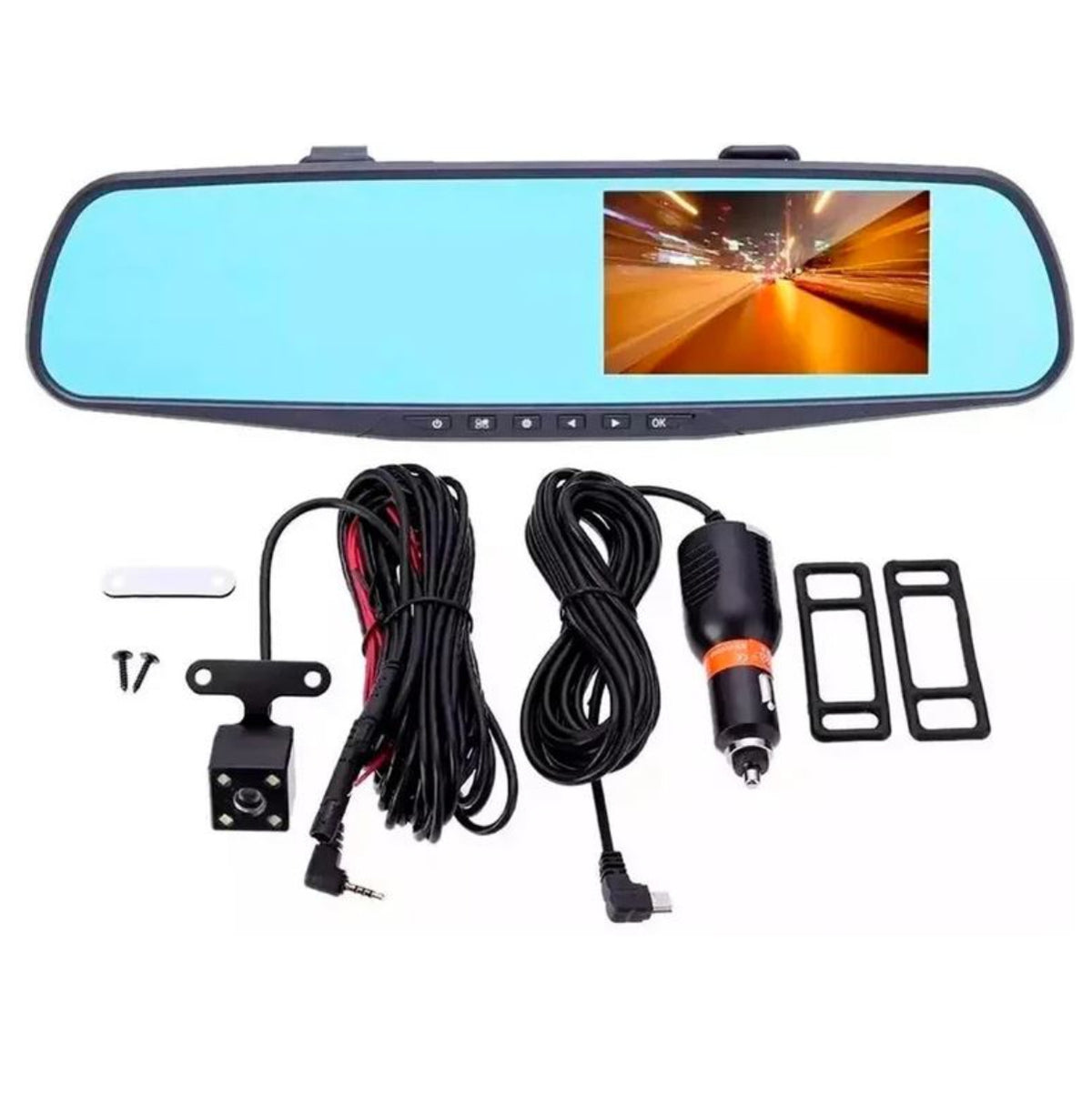 GRABA TU CAMINO EN 4K Y CONDUCE SEGURO - Espejo Retrovisor Cámara Dual con CarPlay ¡IMPERDIBLE!