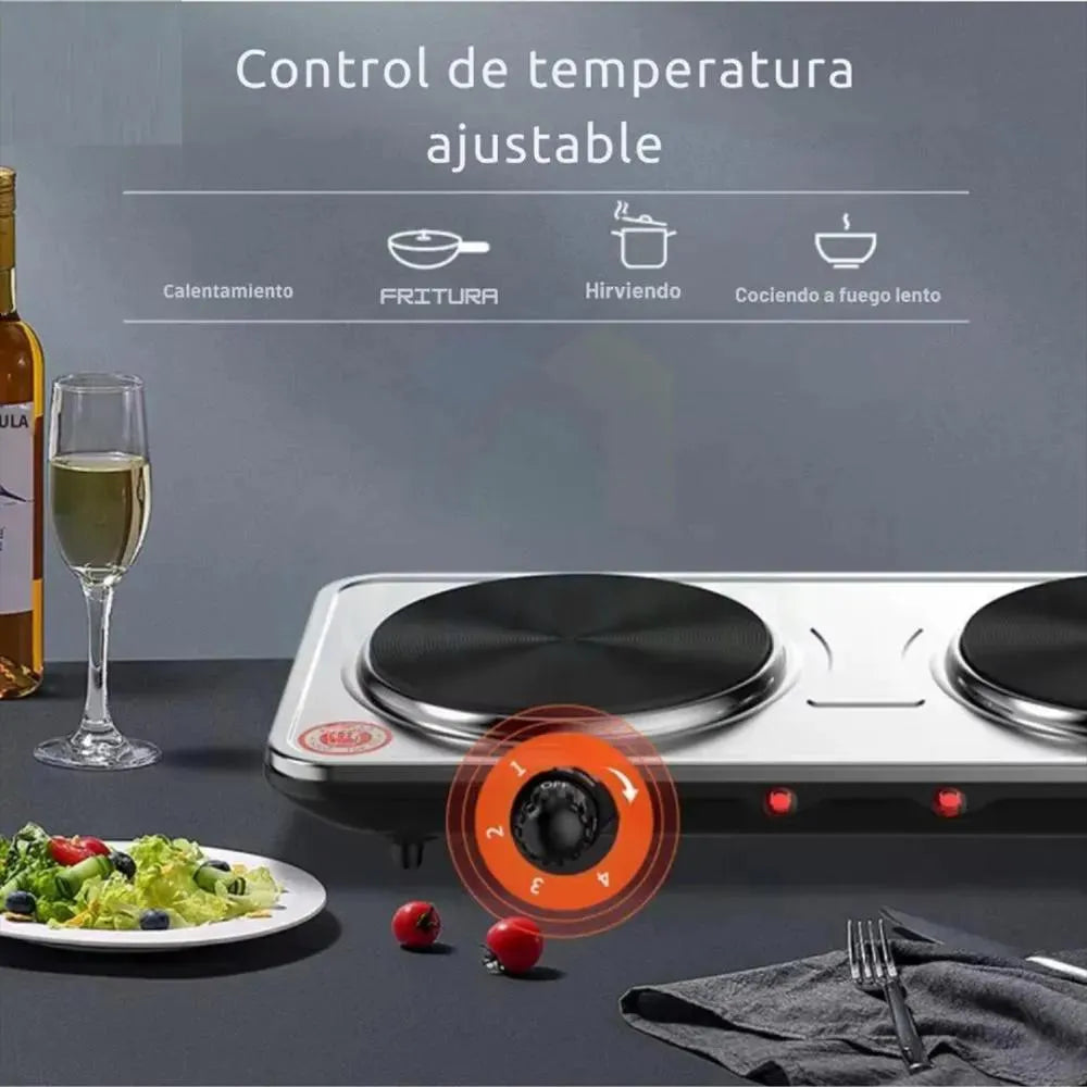 Estufa Electrica 2 Puestos - ¡LA UNICA CON 2000W DE POTENCIA!