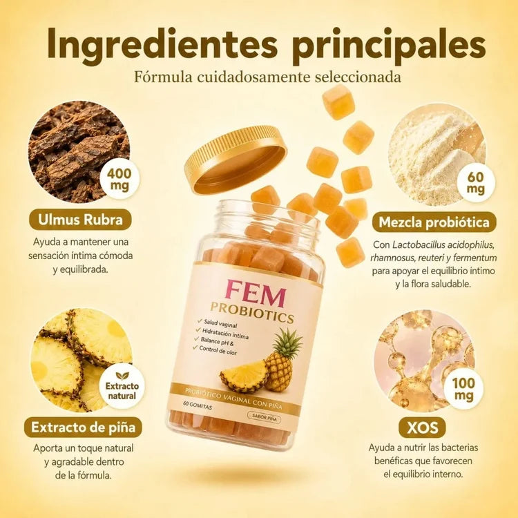 GOMITAS FEM PROBIOTICS - Más bienestar y confianza en tu rutina íntima.