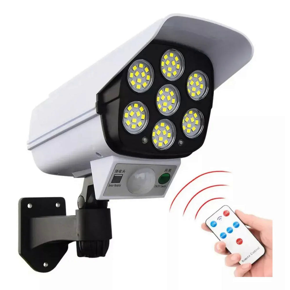 Lámpara solar cámara falsa sensor 77 led